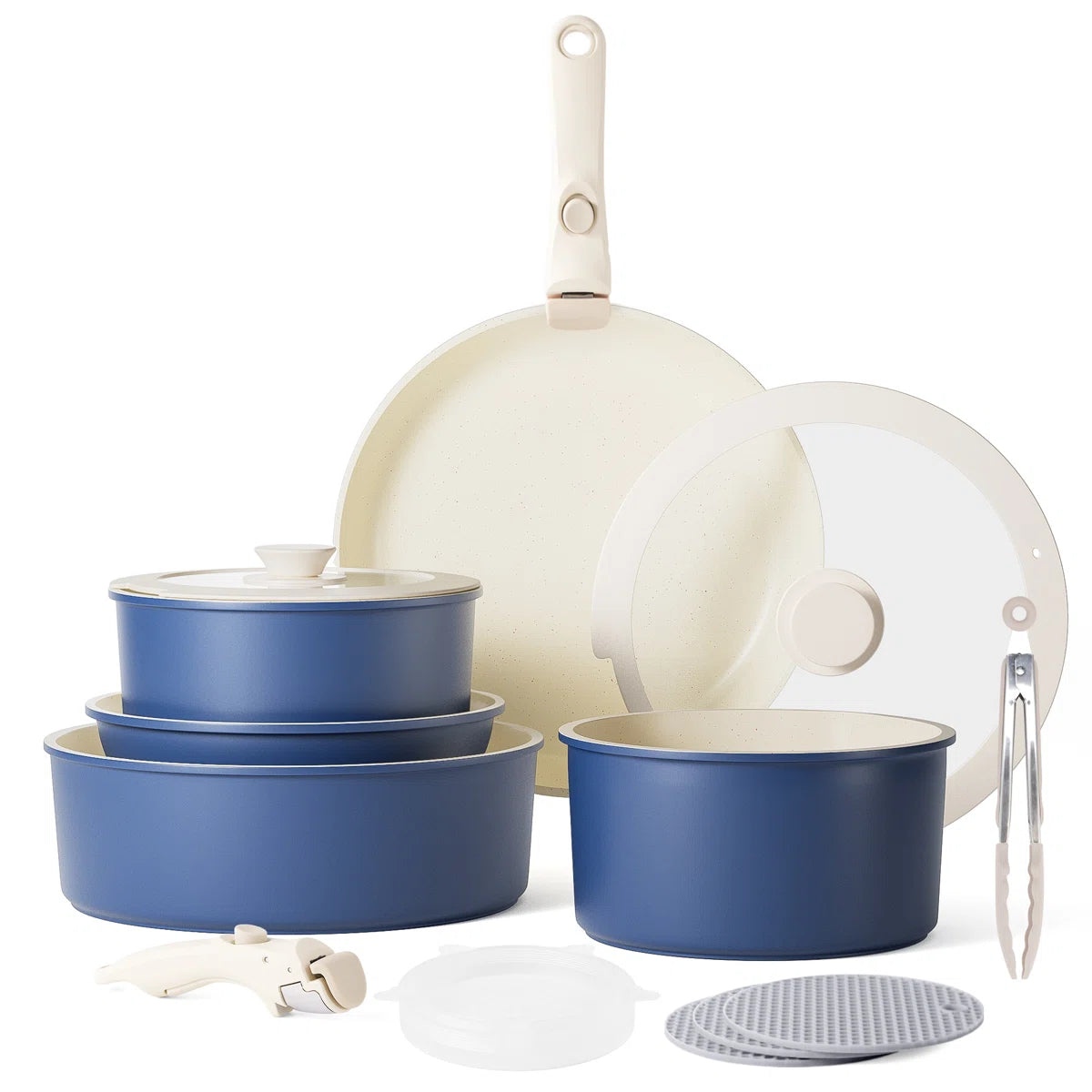 12 - Piece Detachable Handle Nonstick Cookware Sets