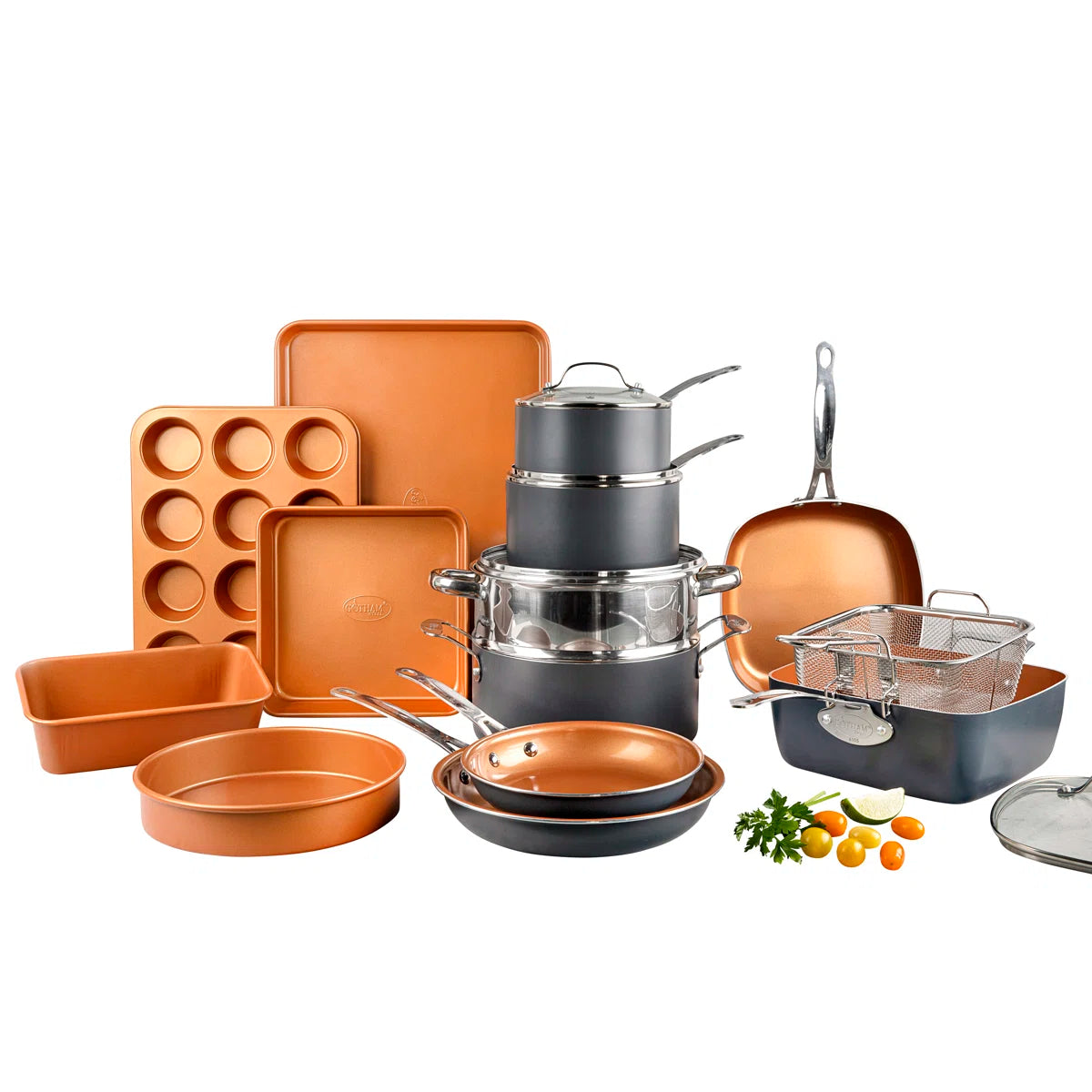 Gotham Steel 20 Piece Nonstick Cookware and Bakeware Set, Stay Cool Handles