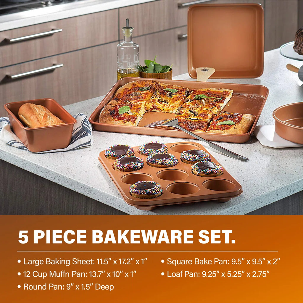 Gotham Steel 20 Piece Nonstick Cookware and Bakeware Set, Stay Cool Handles