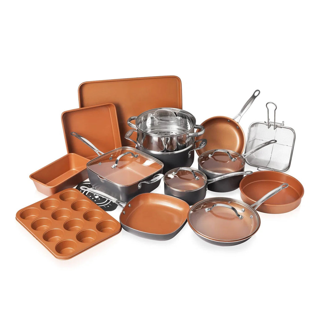 Gotham Steel 20 Piece Nonstick Cookware and Bakeware Set, Stay Cool Handles