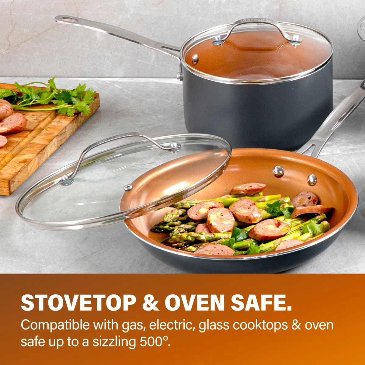 Gotham Steel 20 Piece Nonstick Cookware and Bakeware Set, Stay Cool Handles