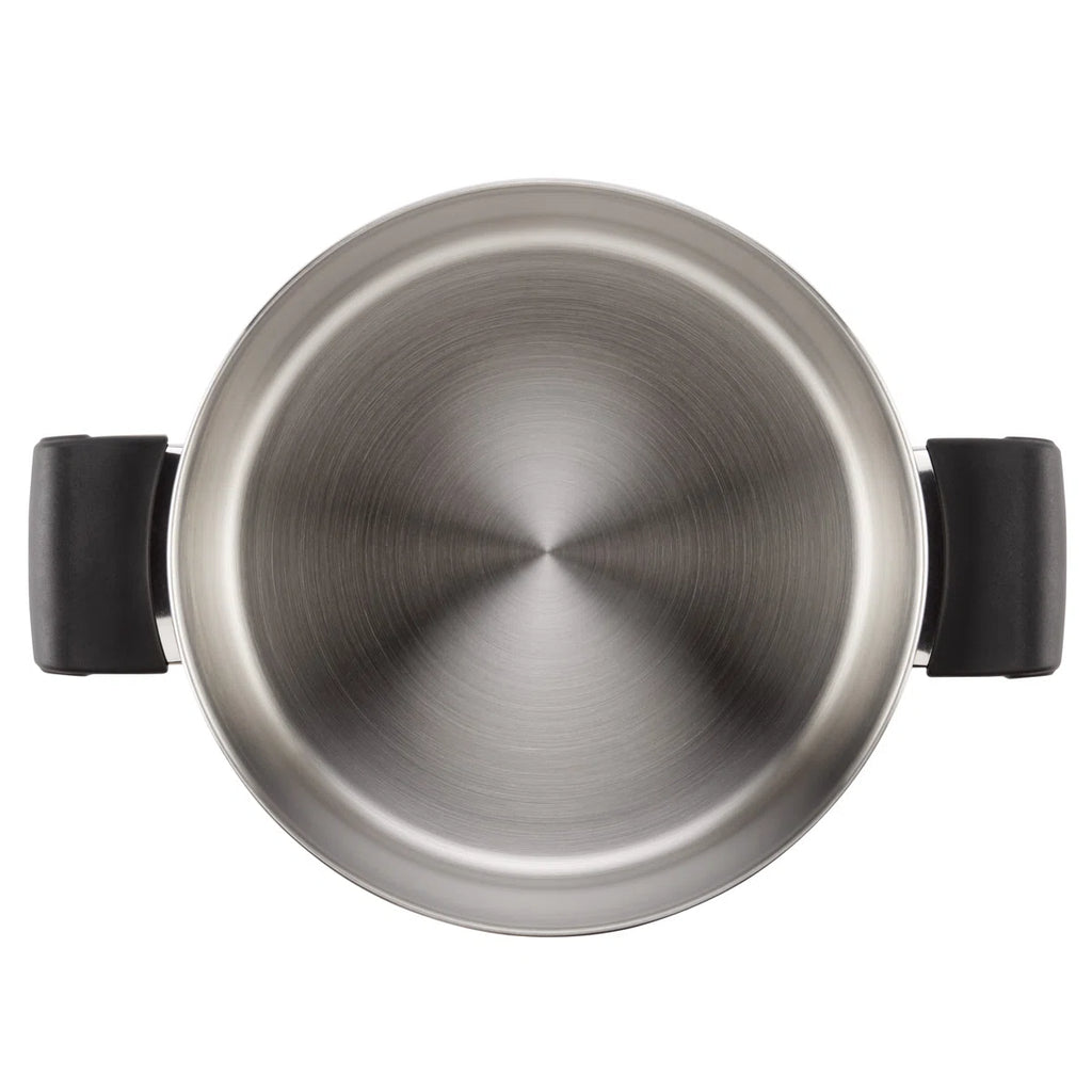 Farberware Classic Traditions Stainless Steel Pots And Ceramic Nonstick Pans Set, 12 Piece, Silver