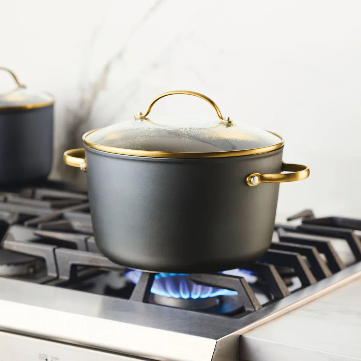 Farberware Forged Induction Ceramic Nonstick Cookware Set, 12 Piece, Black