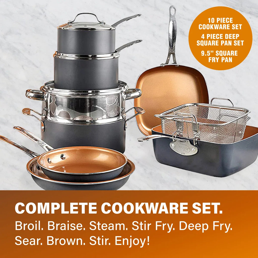 Gotham Steel 20 Piece Nonstick Cookware and Bakeware Set, Stay Cool Handles
