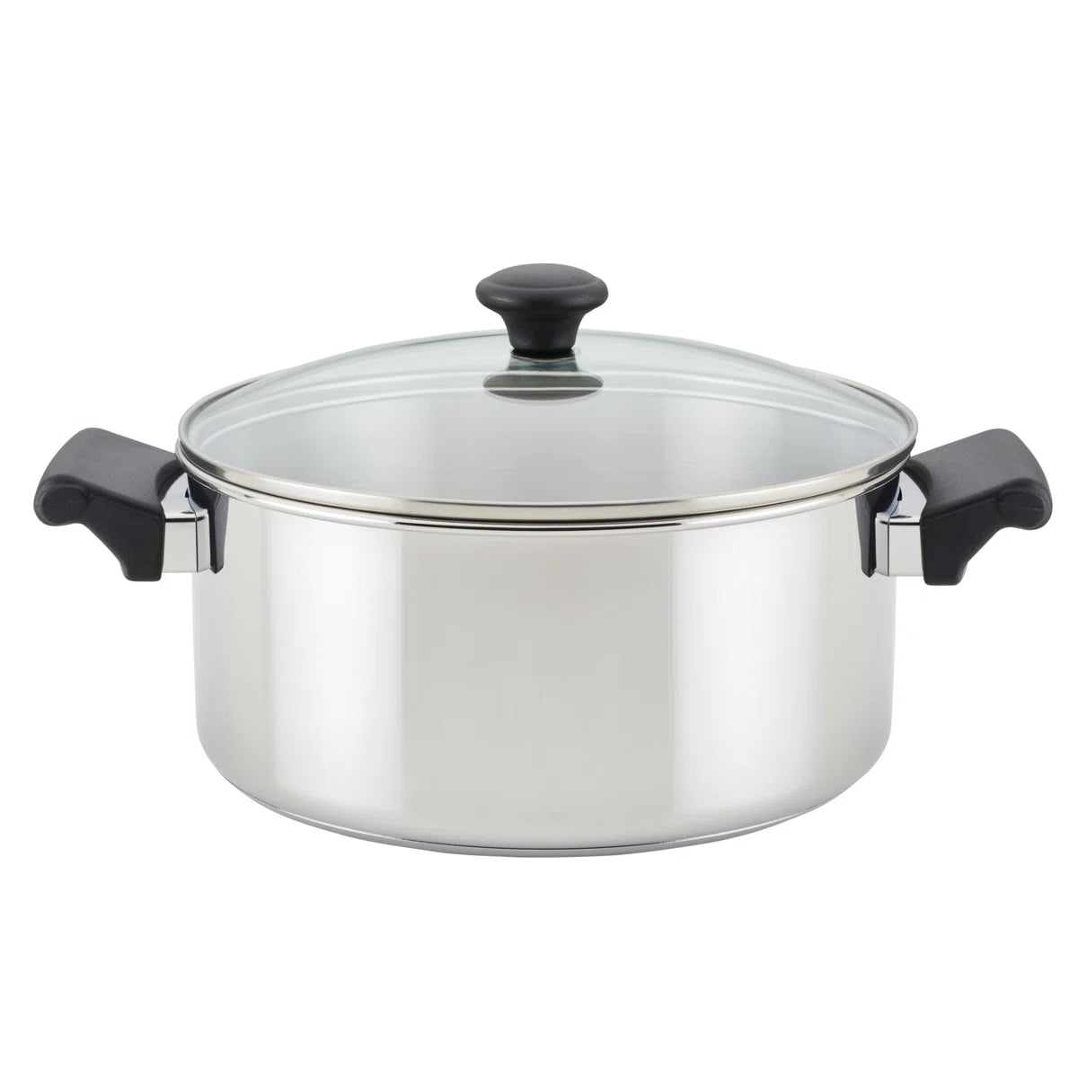 Farberware Classic Traditions Stainless Steel Pots And Ceramic Nonstick Pans Set, 12 Piece, Silver